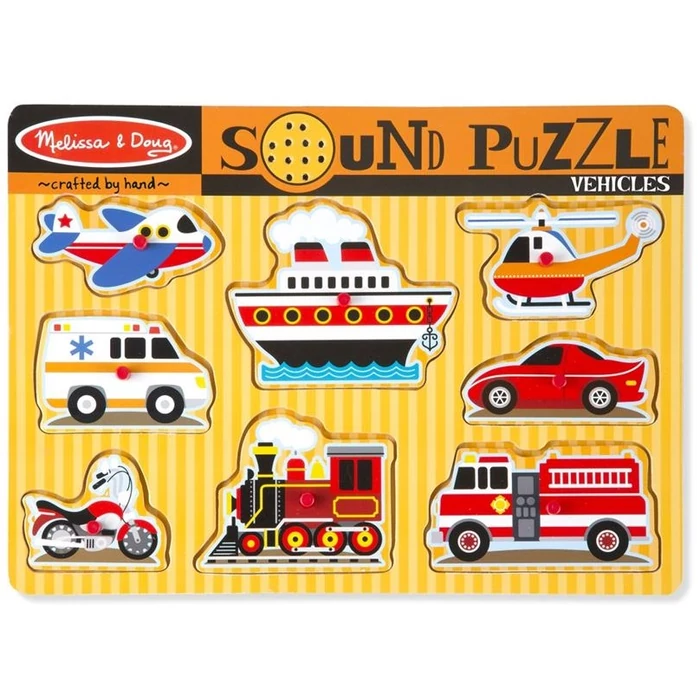 Melissa and Doug 725 - Hangos puzzle - Járművek - 8 db-os puzzle