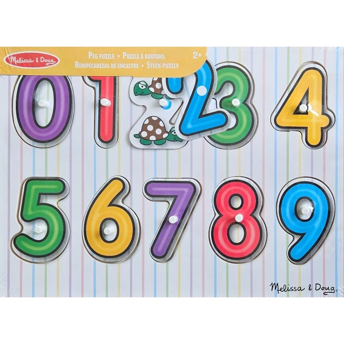 Melissa and Doug 1299 - Számok - 10 db-os fa puzzle fogantyúkkal