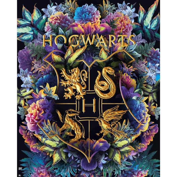Paladone PP7907HP - Harry Potter - Virág mintás Roxfort címer - 1000 db-os puzzle