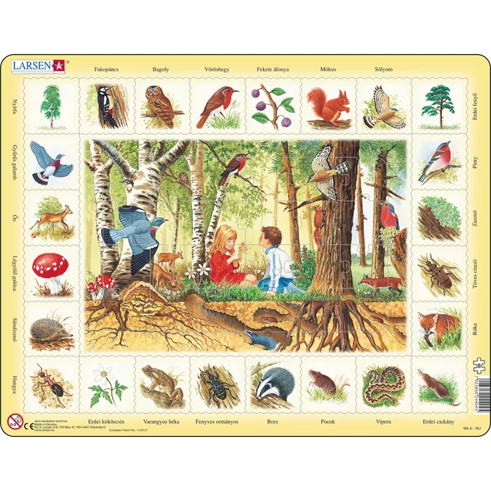 Larsen Maxi Puzzle 48 db-os - Természet - Erdők élővilága