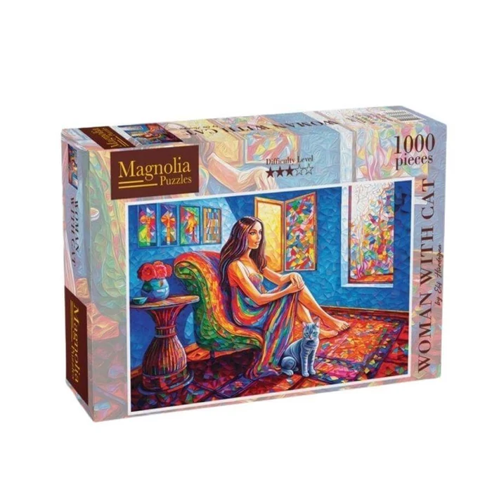 Magnolia 8609 - Woman with Cat - Elif Hürdogan Special Edition - 1000 db-os puzzle