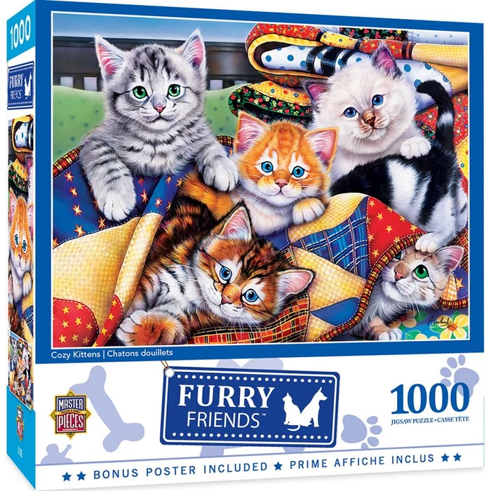 MasterPieces 72181 - Furry Friends - Cozy Cats - 1000 db-os puzzle