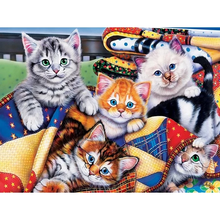 MasterPieces 72181 - Furry Friends - Cozy Cats - 1000 db-os puzzle