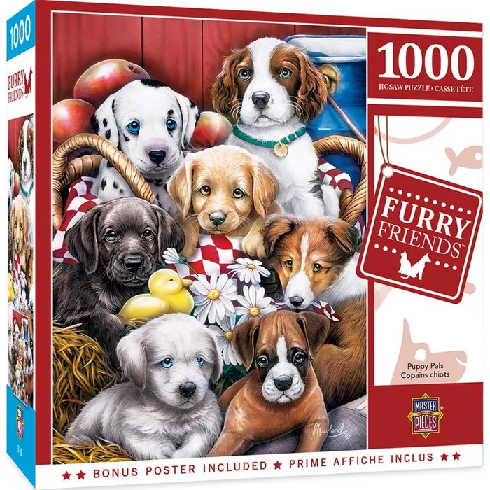 MasterPieces 72182 - Furry Friends - Puppy Pals - 1000 db-os puzzle