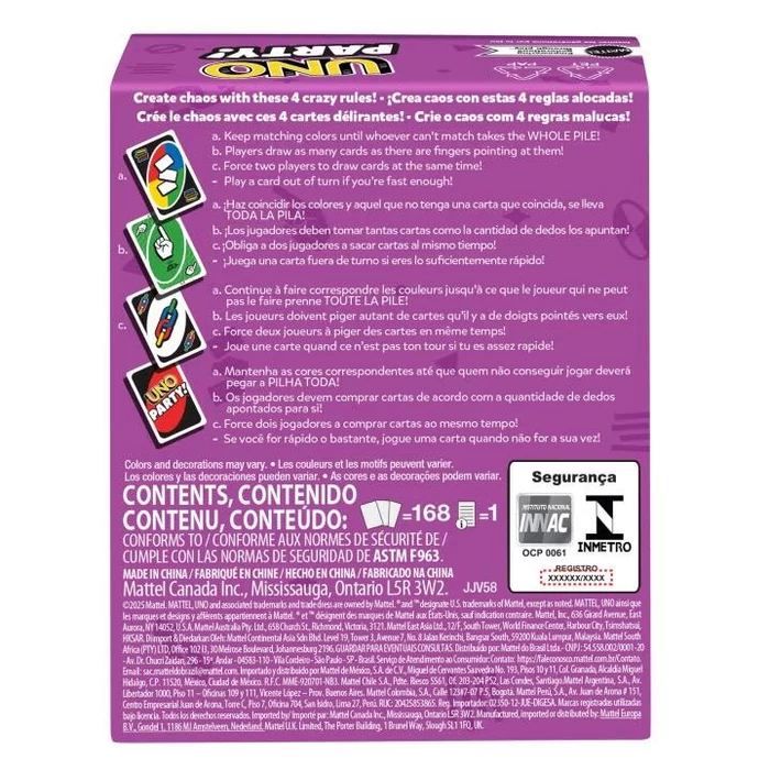 Uno Party kártyajáték (JJV58)