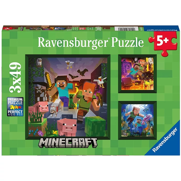 Ravensburger 3 x 49 db-os puzzle - Minecraft (05621)