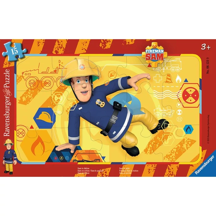 Ravensburger 06125 - Sam, a tűzoltó - Sam akcióban - 15 db-os keretes puzzle