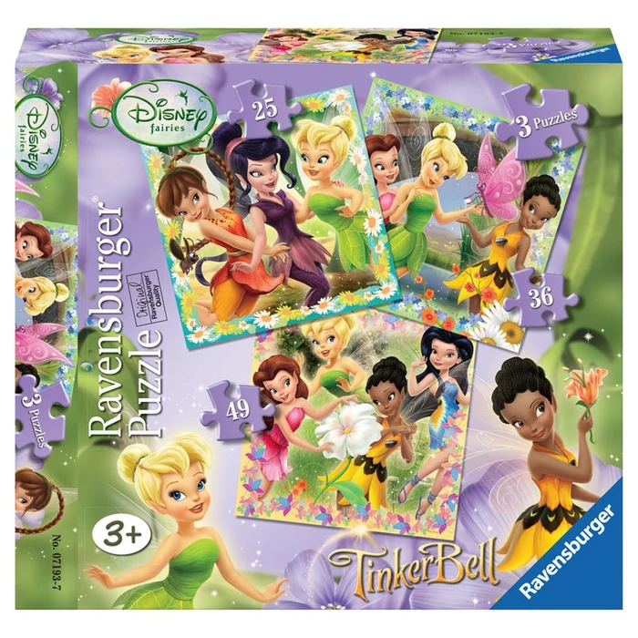 Ravensburger 07193 - Disney Tündérek - 3 az 1-ben (25,36,49 db-os) puzzle