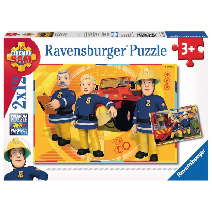 Ravensburger 07584- Sam, a tűzoltó - 2 x 12 db-os puzzle