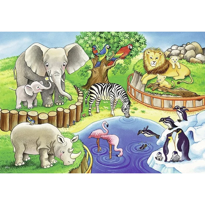 Ravensburger 07602 - Az állatkertben - 2 x 12 db-os puzzle