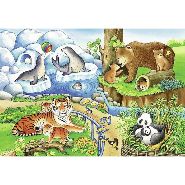 Ravensburger 07602 - Az állatkertben - 2 x 12 db-os puzzle