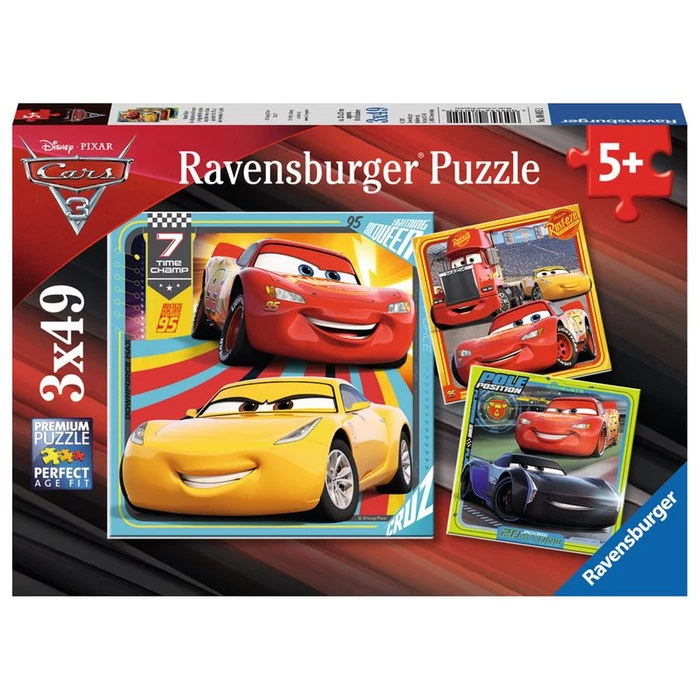 Ravensburger 08015 - Verdák 3 - Színpompás járgányok - 3 x 49 db-os puzzle