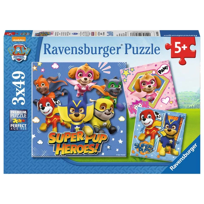 Ravensburger 08036 - Mancs őrjárat - Szuper Mancsok - 3 x 49 db-os puzzle
