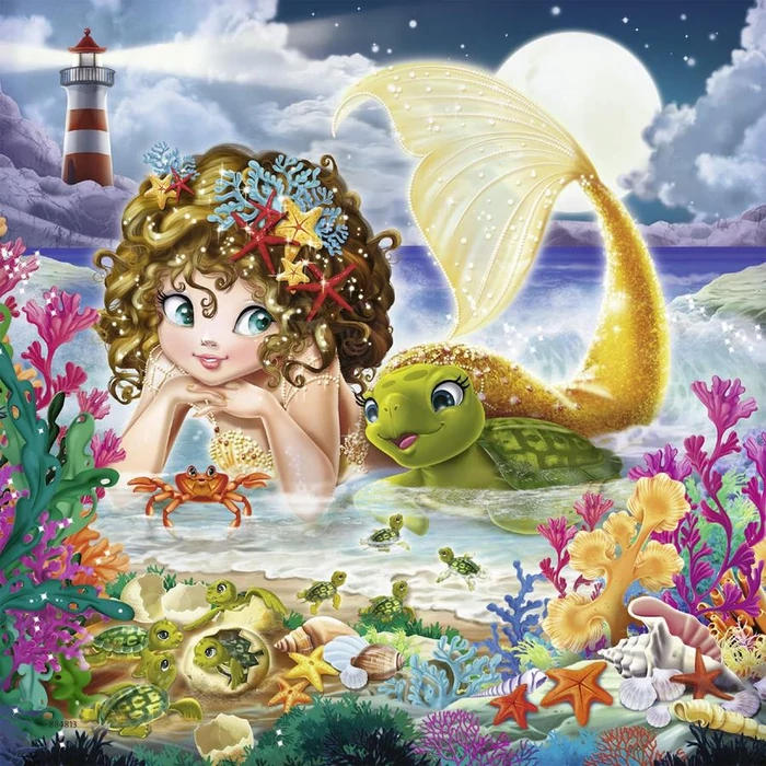Ravensburger 3 x 49 db-os puzzle - Sellő és a tenger (08063)