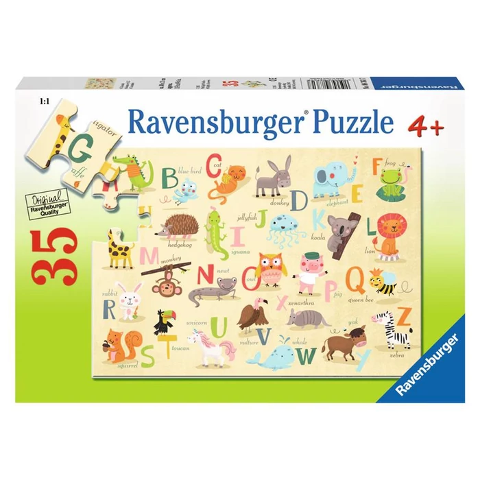 Ravensburger 08761 - Állatok A-tól Z-ig - 35 db-os puzzle