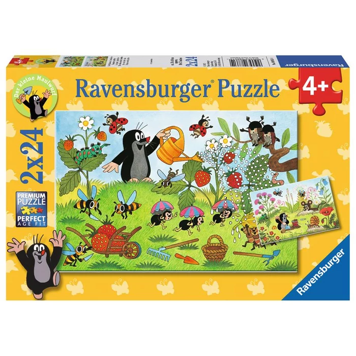 Ravensburger 08861 - Kisvakond - A kertben - 2 x 24 db-os puzzle