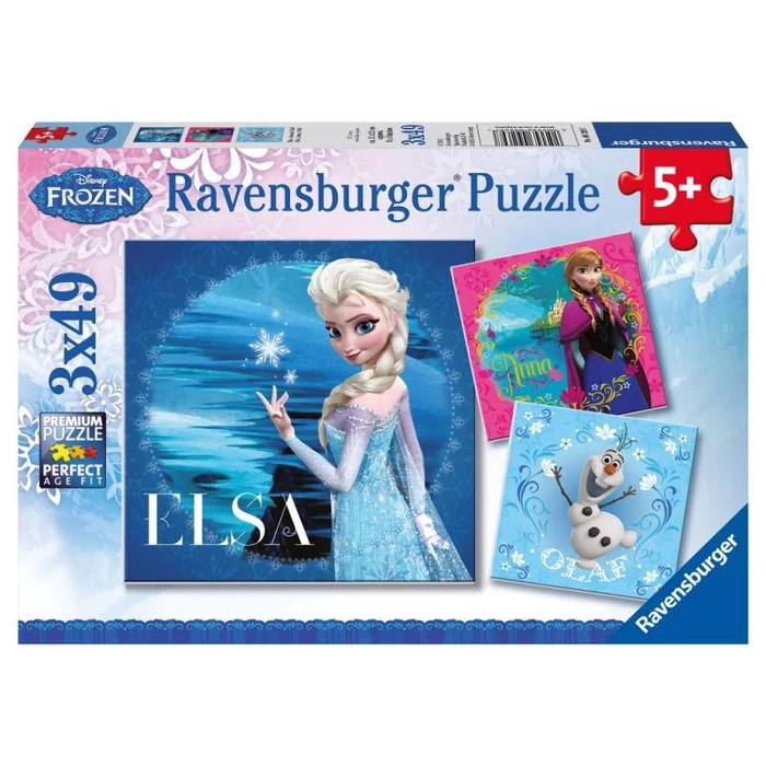 Ravensburger 09269 - Jégvarázs - Elsa, Anna és Olaf - 3 x 49 db-os puzzle