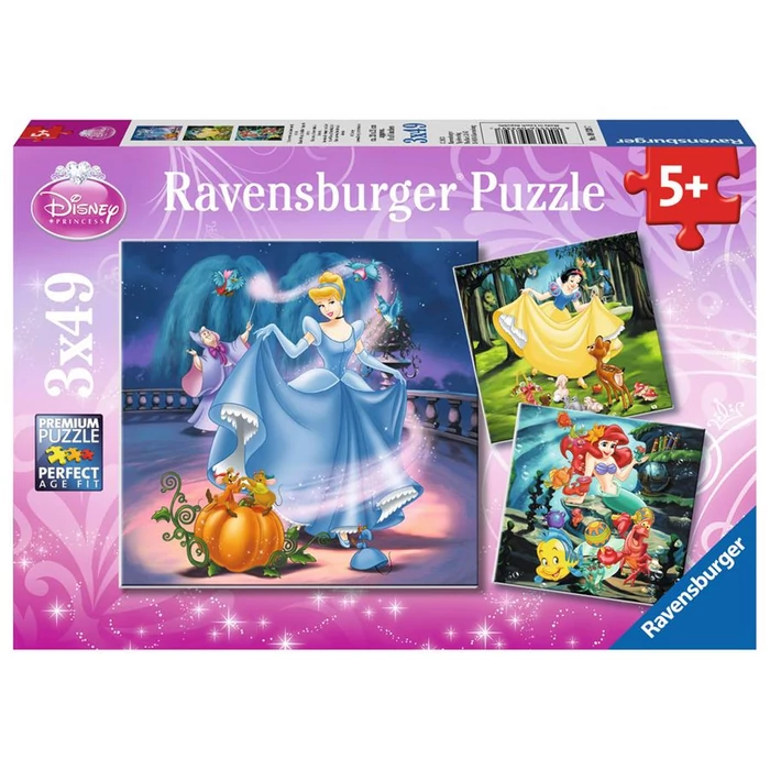 Ravensburger 09339 - Disney Princess - Klasszikusok - 3 x 49 db-os puzzle