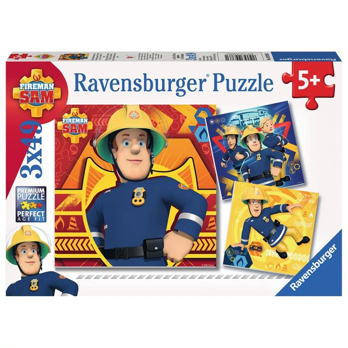 Ravensburger 09386 - Sam, a tűzoltó - 3 x 49 db-os puzzle