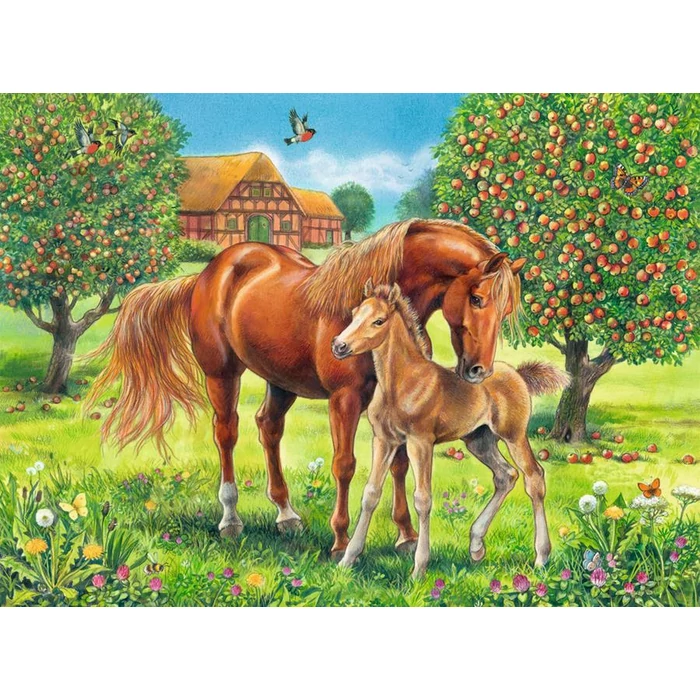 Ravensburger 10577 - Boldog lovak a réten - 100 db-os XXL puzzle