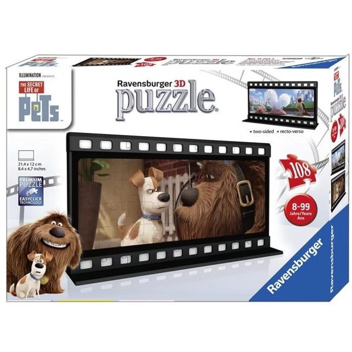 Ravensburger 11213 - A kis kedvencek titkos élete - Max és Duke filmszalag- 108 db-os 3D puzzle