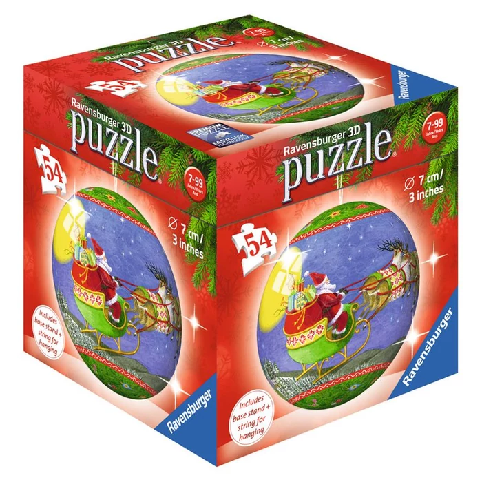 Ravensburger 11923 - Karácsonyi dísz - Mikulás - 54 db-os 3D gömb puzzle