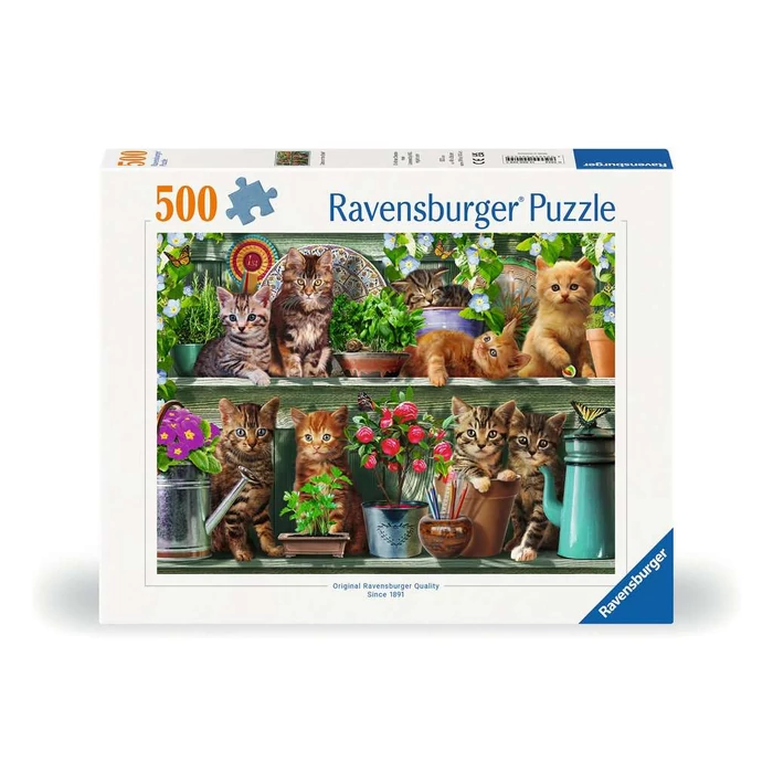 Ravensburger 500 db-os puzzle - Cicák a polcon (12000205)