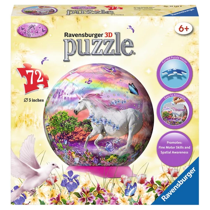 Ravensburger 12129 - Unikornis - 72 db-os 3D gömb puzzle