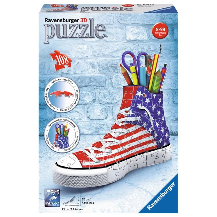 Ravensburger 12549-  Tornacipő USA - 108 db-os 3D puzzle