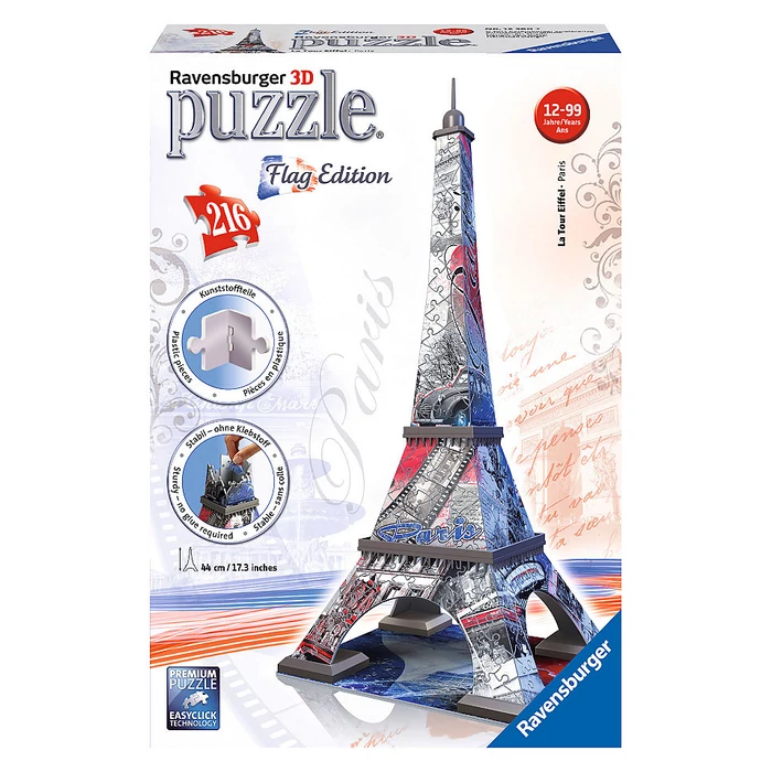Ravensburger 12580 - Flag Edition - Eiffel-torony - 216 db-os 3D puzzle