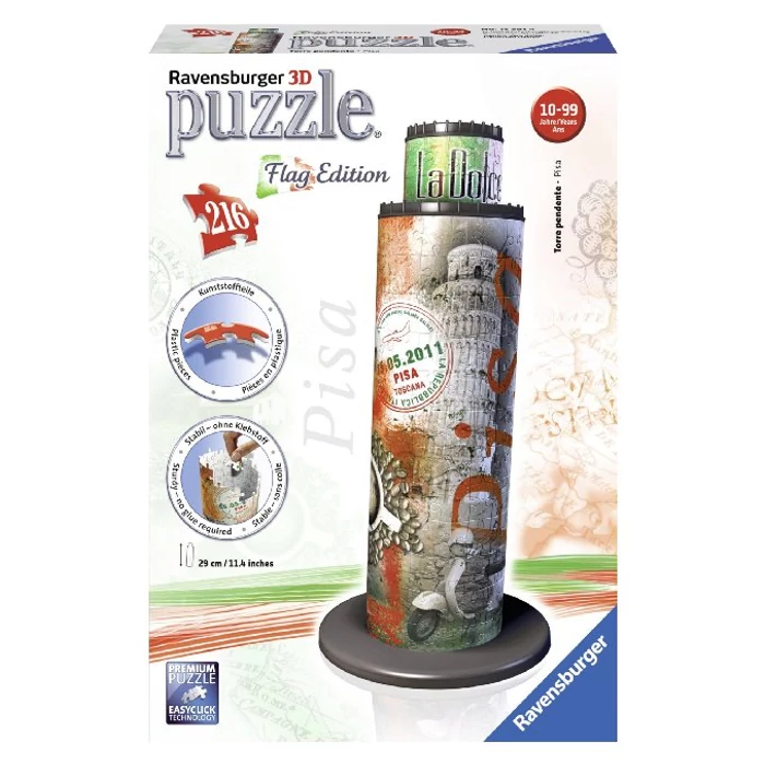 Ravensburger 12581 - Flag Edition - Pisai ferde torony - 216 db-os 3D puzzle