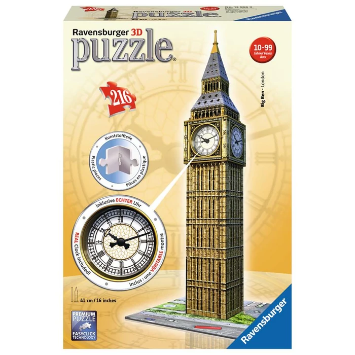 Ravensburger 12586 - Big Ben valódi órával - 216 db-os 3D puzzle