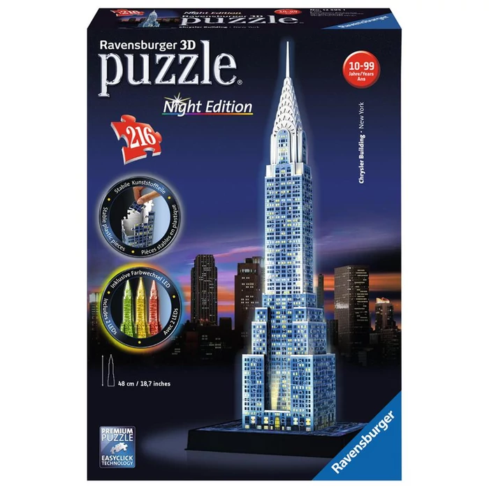 Ravensburger 12595 - Night Edition - Chrysler Building - 216 db-os 3D puzzle