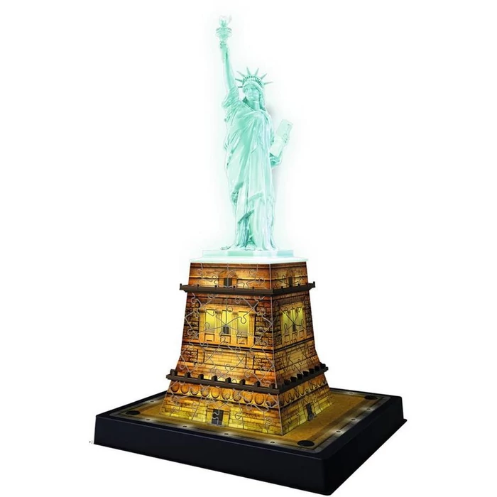 Ravensburger 12596- Night Edition - Szabadság szobor - 108 db-os 3D puzzle
