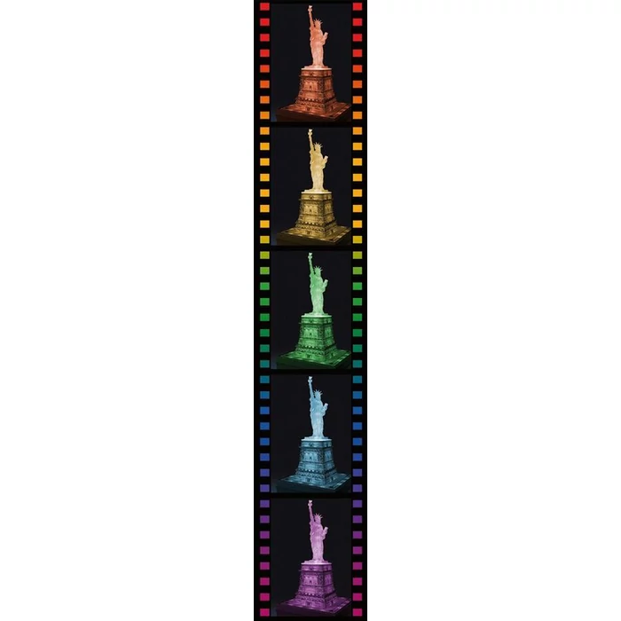 Ravensburger 12596- Night Edition - Szabadság szobor - 108 db-os 3D puzzle