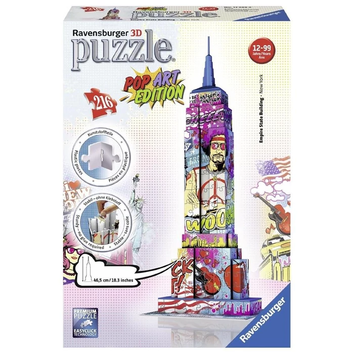 Ravensburger 12599 - Pop Art Edition - Empire State Building - 216 db-os 3D puzzle
