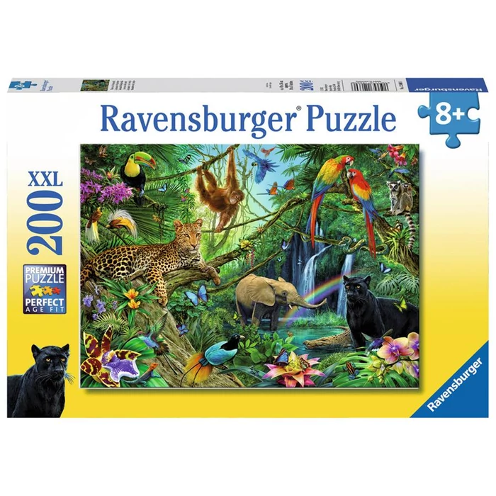 Ravensburger 12660  - Állatok a dzsungelben - 200 db-os XXL puzzle