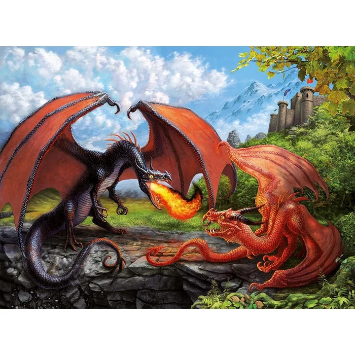 Ravensburger 12708 - Sárkányok harca - 200 db-os XXL puzzle
