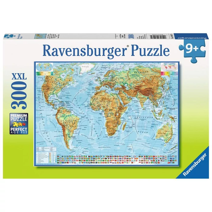 Ravensburger 13097 - Politikai világtérkép - 300 db-os XXL puzzle