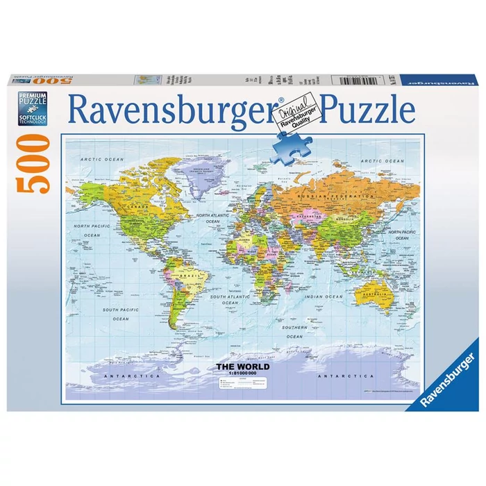Ravensburger 14755 - Politikai világtérkép - 500 db-os puzzle