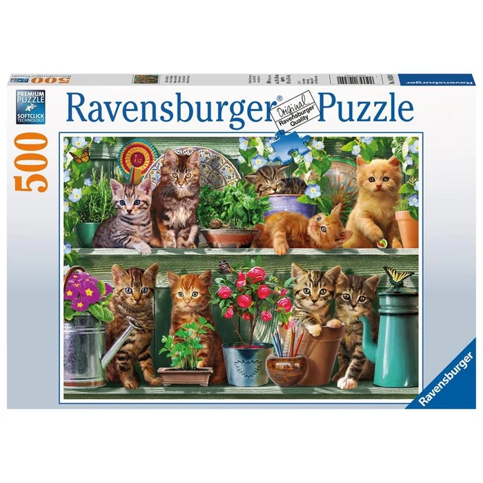 Ravensburger 14824 - Cicák a polcon - 500 db-os puzzle