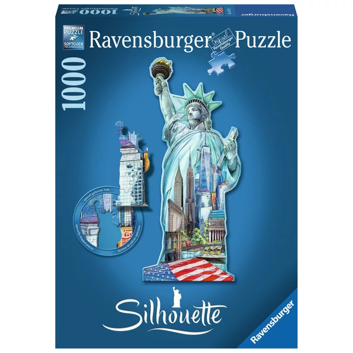 Ravensburger 16151 - Sziluett puzzle - Szabadság szobor, New York - 1000 db-os puzzle