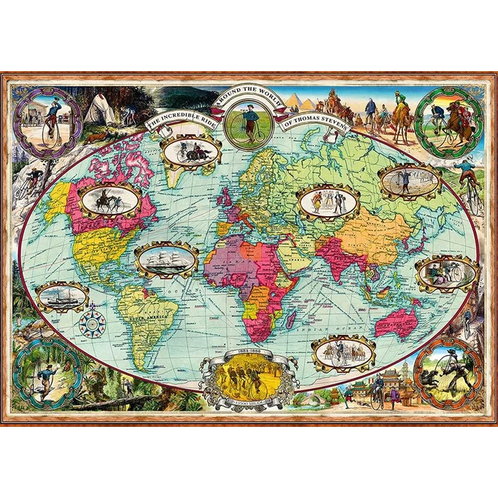 Ravensburger 16995 - Biciklivel a világ körül - 1000 db-os puzzle