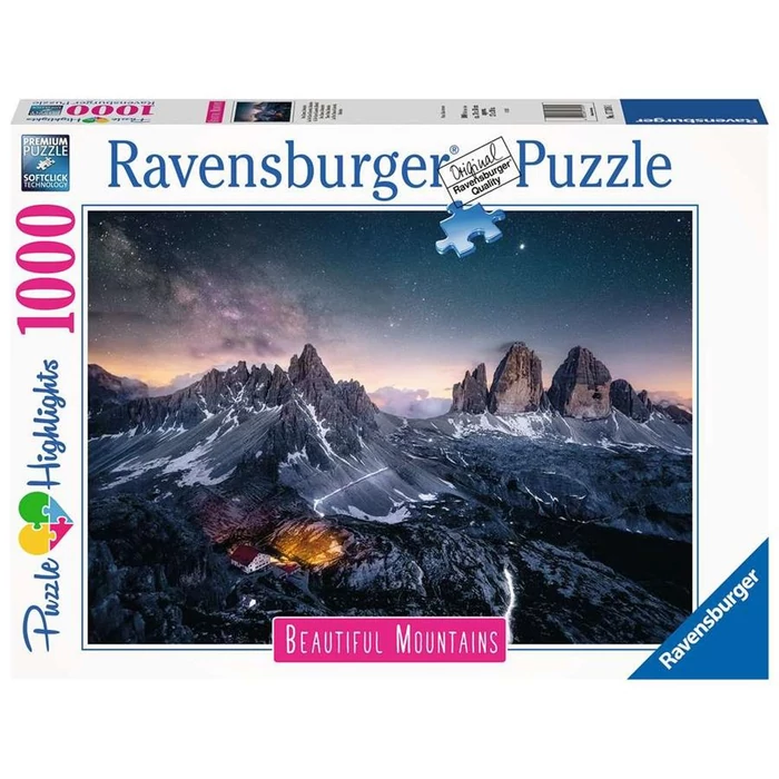 Ravensburger 17318 - Beautiful Mountains - Drei Zinnen, Dolomitok - 1000 db-os puzzle