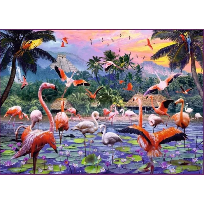 Ravensburger 17082 - Rózsaszín flamingók - 1000 db-os puzzle