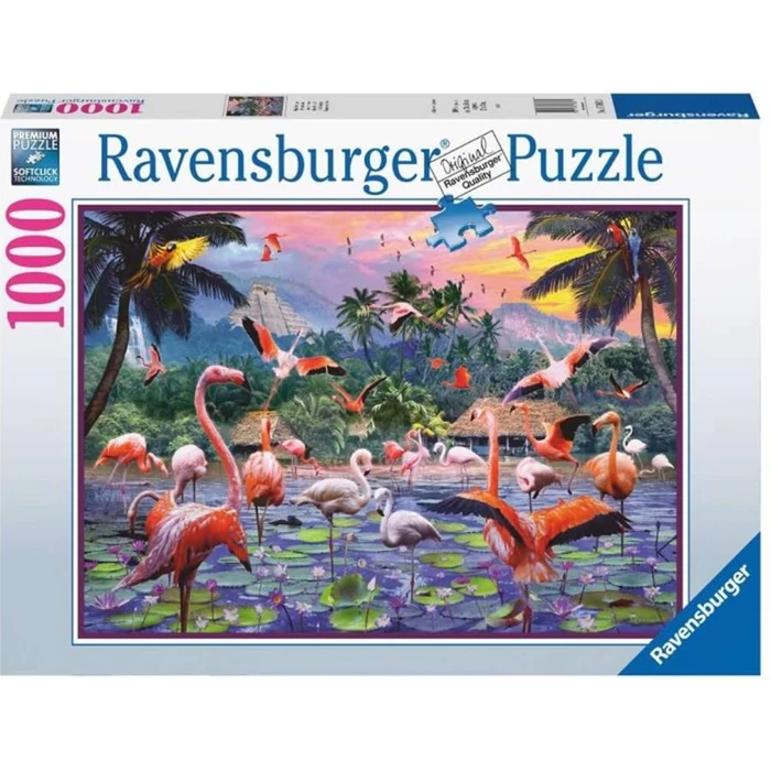 Ravensburger 17082 - Rózsaszín flamingók - 1000 db-os puzzle