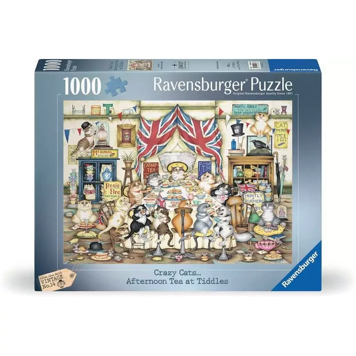 Ravensburger 12000288 - Linda Jane Smith - Crazy Cats - Délutáni tea - 1000 db-os puzzle
