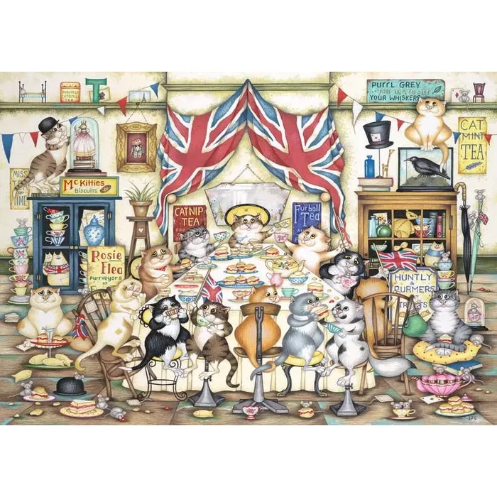 Ravensburger 12000288 - Linda Jane Smith - Crazy Cats - Délutáni tea - 1000 db-os puzzle