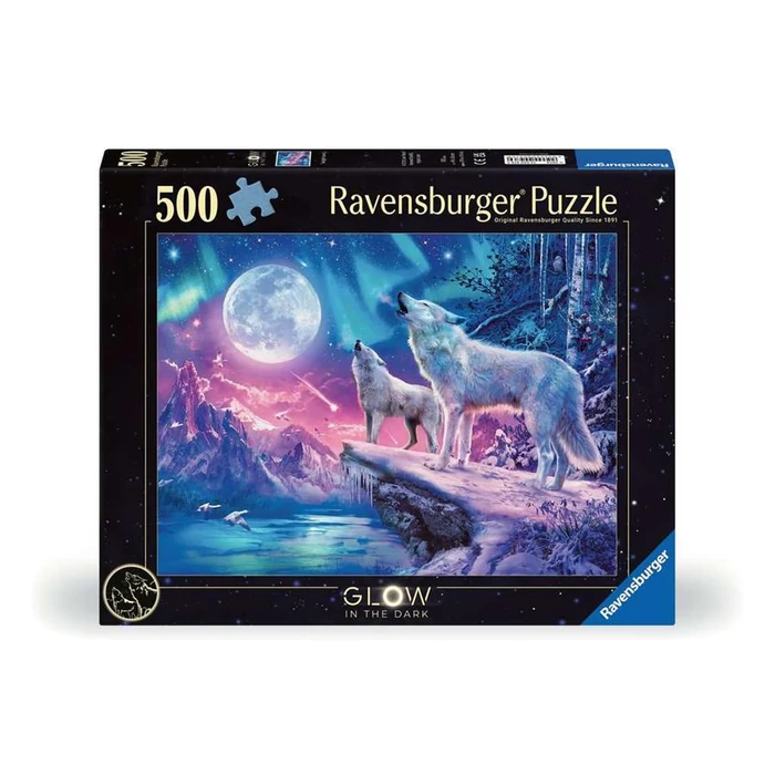 Ravensburger 12000476 - Farkasok a holdfényben - 500 db-os Fluoreszkáló puzzle