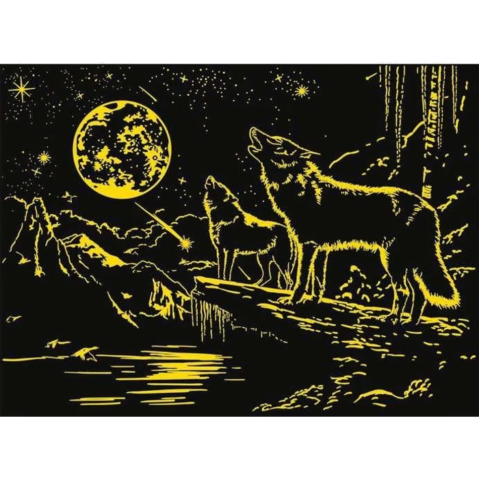 Ravensburger 12000476 - Farkasok a holdfényben - 500 db-os Fluoreszkáló puzzle